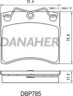 Danaher DBP785 - Тормозные колодки, дисковые, комплект autospares.lv