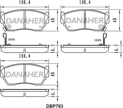 Danaher DBP783 - Тормозные колодки, дисковые, комплект autospares.lv