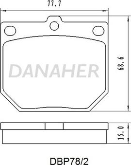 Danaher DBP78/2 - Тормозные колодки, дисковые, комплект autospares.lv