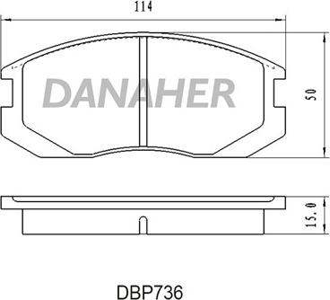 Danaher DBP736 - Тормозные колодки, дисковые, комплект autospares.lv