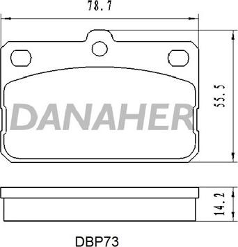 Danaher DBP73 - Тормозные колодки, дисковые, комплект autospares.lv