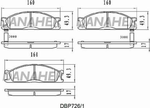 Danaher DBP726/1 - Тормозные колодки, дисковые, комплект autospares.lv