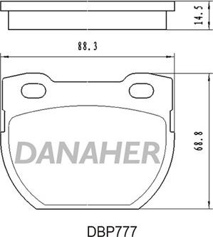 Danaher DBP777 - Тормозные колодки, дисковые, комплект autospares.lv