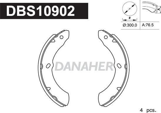 Danaher DBS10902 - Комплект тормозных колодок, барабанные autospares.lv