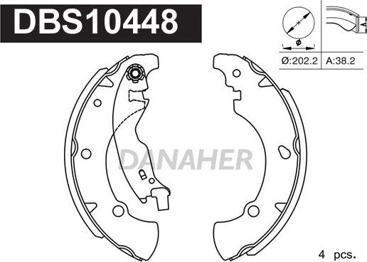 Danaher DBS10448 - Комплект тормозных колодок, барабанные autospares.lv