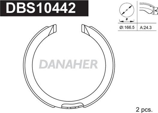 Danaher DBS10442 - Комплект тормозов, ручник, парковка autospares.lv