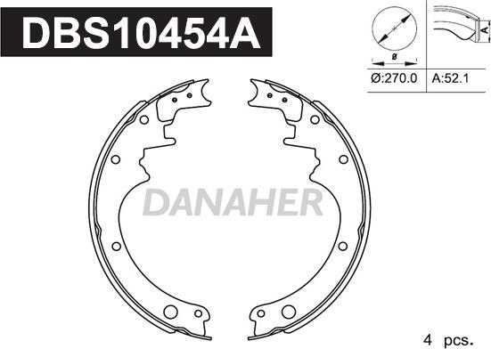 Danaher DBS10454A - Комплект тормозных колодок, барабанные autospares.lv