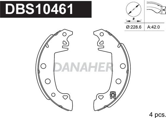 Danaher DBS10461 - Комплект тормозных колодок, барабанные autospares.lv