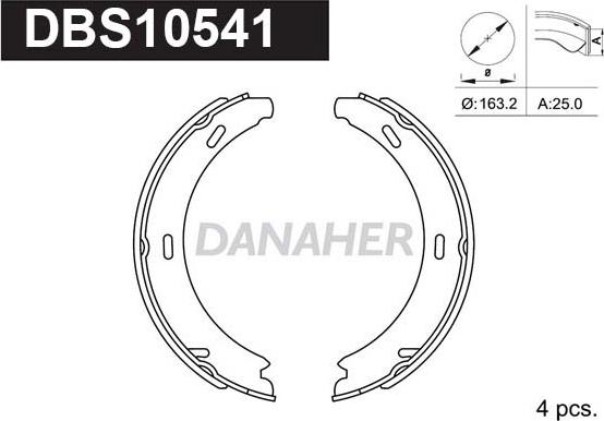 Danaher DBS10541 - Комплект тормозов, ручник, парковка autospares.lv