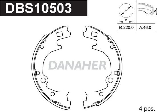 Danaher DBS10503 - Комплект тормозных колодок, барабанные autospares.lv