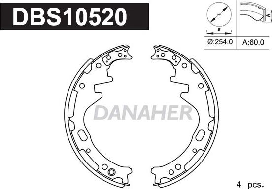 Danaher DBS10520 - Комплект тормозных колодок, барабанные autospares.lv