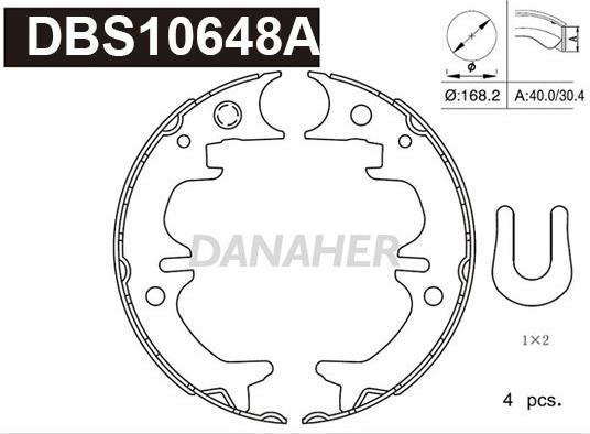 Danaher DBS10648A - Комплект тормозов, ручник, парковка autospares.lv