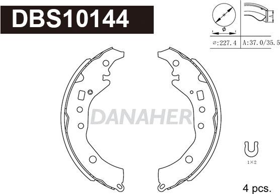 Danaher DBS10144 - Комплект тормозных колодок, барабанные autospares.lv