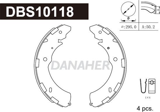 Danaher DBS10118 - Комплект тормозных колодок, барабанные autospares.lv