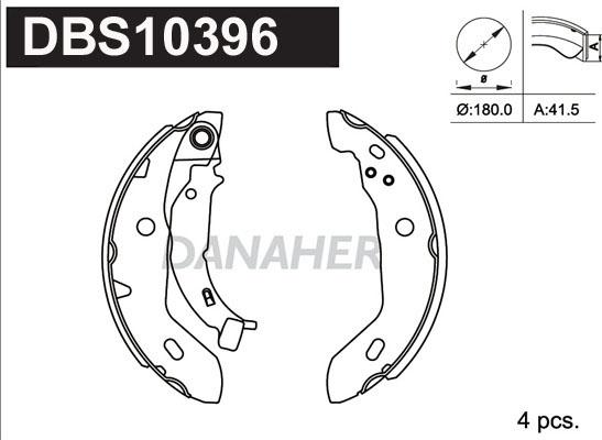 Danaher DBS10396 - Комплект тормозных колодок, барабанные autospares.lv