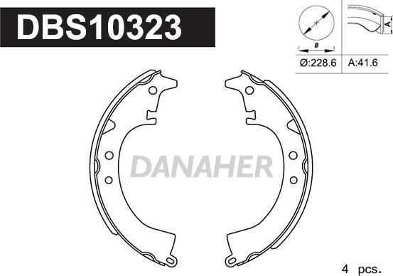 Danaher DBS10323 - Комплект тормозных колодок, барабанные autospares.lv