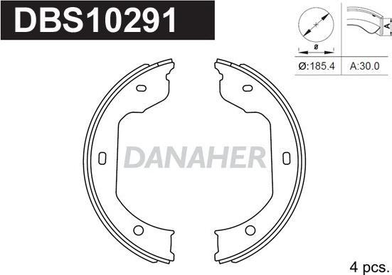 Danaher DBS10291 - Комплект тормозов, ручник, парковка autospares.lv