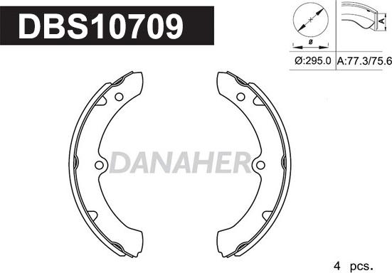 Danaher DBS10709 - Комплект тормозных колодок, барабанные autospares.lv