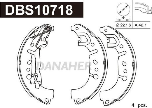 Danaher DBS10718 - Комплект тормозных колодок, барабанные autospares.lv