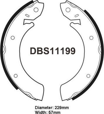 Danaher DBS11199 - Комплект тормозных колодок, барабанные autospares.lv