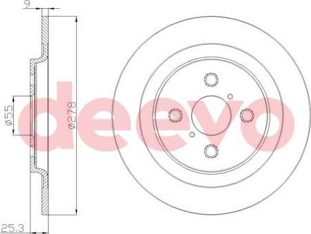 DEEVO BD19580 - Тормозной диск autospares.lv