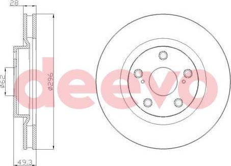 DEEVO BD19620 - Тормозной диск autospares.lv