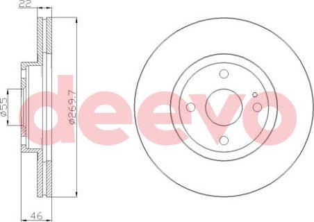 DEEVO BD19160 - Тормозной диск autospares.lv