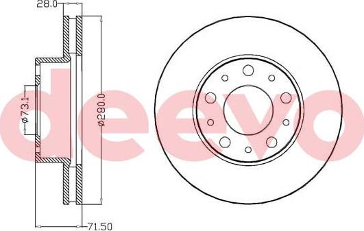 DEEVO BD19340 - Тормозной диск autospares.lv