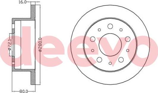 DEEVO BD19360 - Тормозной диск autospares.lv