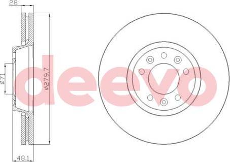 DEEVO BD19300 - Тормозной диск autospares.lv