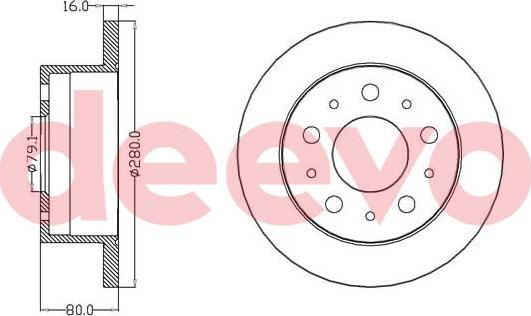 DEEVO BD19380 - Тормозной диск autospares.lv