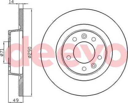 DEEVO BD19320 - Тормозной диск autospares.lv