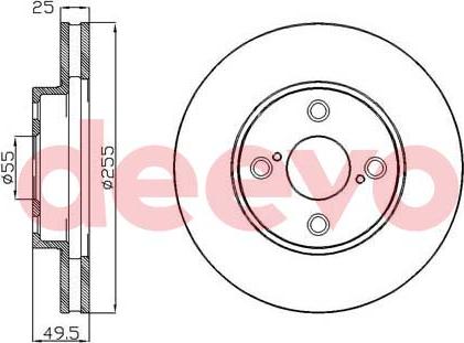 DEEVO BD14940 - Тормозной диск autospares.lv