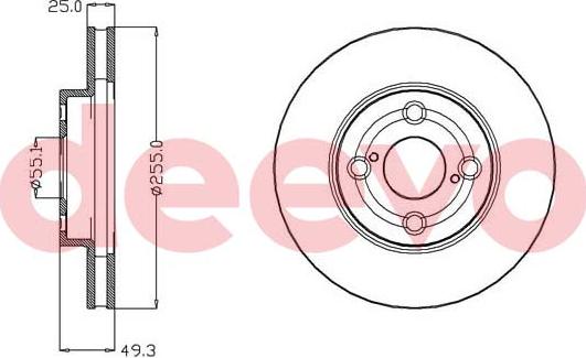 DEEVO BD14960 - Тормозной диск autospares.lv