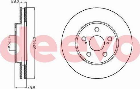 DEEVO BD14400 - Тормозной диск autospares.lv