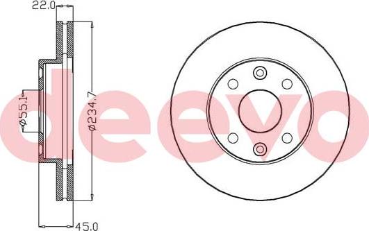 DEEVO BD14660 - Тормозной диск autospares.lv