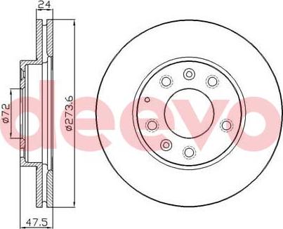 DEEVO BD14040 - Тормозной диск autospares.lv