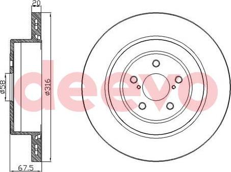 DEEVO BD14860 - Тормозной диск autospares.lv