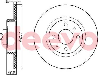 DEEVO BD14820 - Тормозной диск autospares.lv