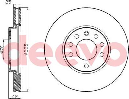 DEEVO BD14200 - Тормозной диск autospares.lv