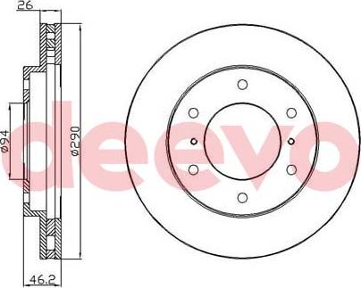 DEEVO BD14720 - Тормозной диск autospares.lv