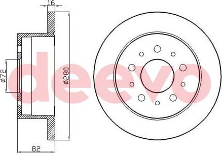 DEEVO BD15900 - Тормозной диск autospares.lv