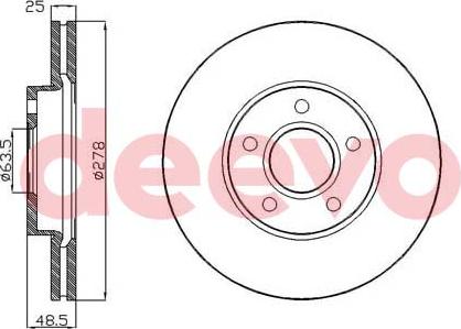 DEEVO BD15920 - Тормозной диск autospares.lv