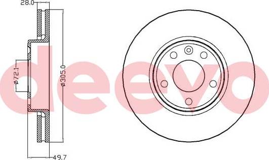 DEEVO BD15400 - Тормозной диск autospares.lv