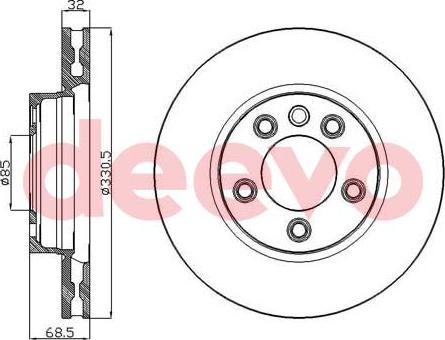 DEEVO BD15420 - Тормозной диск autospares.lv