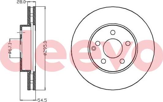 DEEVO BD15540 - Тормозной диск autospares.lv