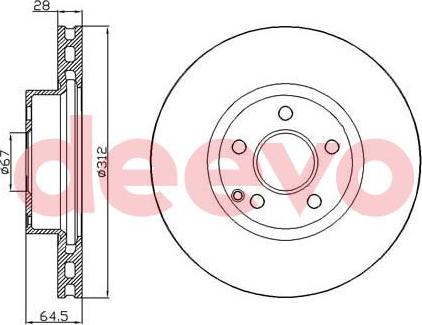 DEEVO BD15580 - Тормозной диск autospares.lv