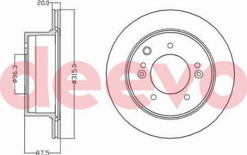 DEEVO BD15680 - Тормозной диск autospares.lv