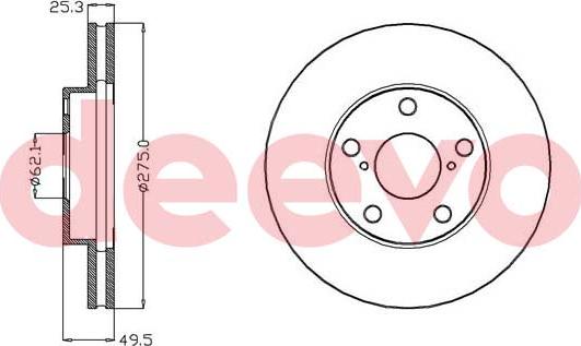 DEEVO BD15040 - Тормозной диск autospares.lv