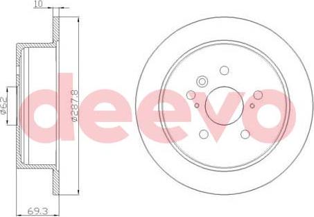 DEEVO BD15860 - Тормозной диск autospares.lv